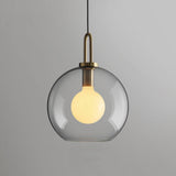 Modern Glass Capsule and Sphere Pendant Light with Copper Finish for Interior Decor