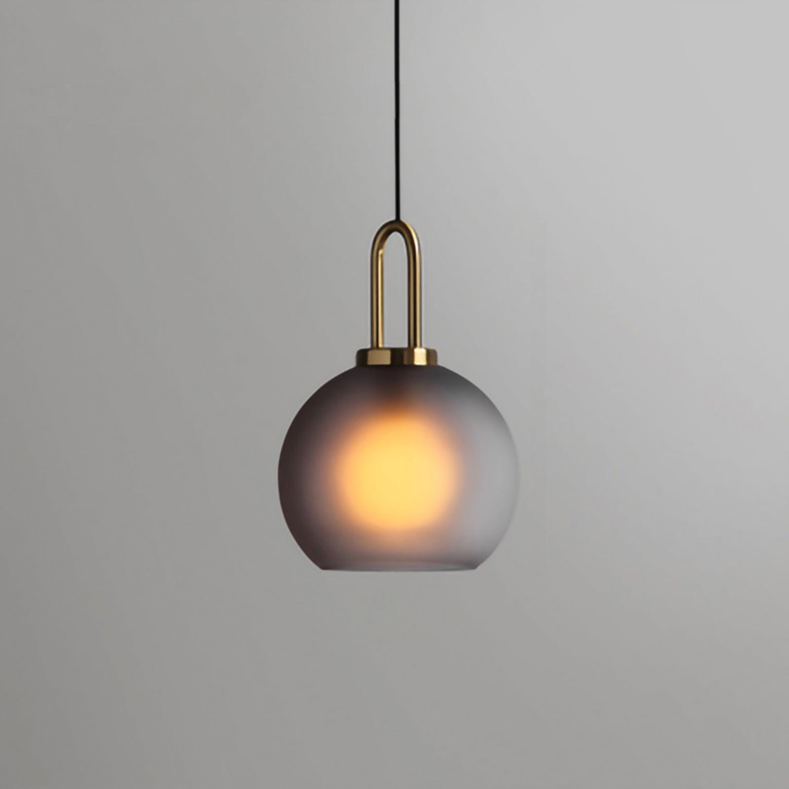 Modern Glass Capsule and Sphere Pendant Light with Copper Finish for Interior Decor