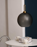 Modern Glass Capsule and Sphere Pendant Light with Copper Finish for Interior Decor