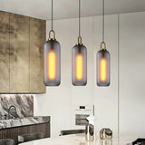 Modern Glass Capsule and Sphere Pendant Light with Copper Finish for Interior Decor