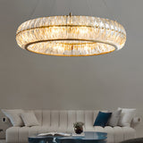 Modern Glass Chandelier Luxury 3 Color Dimming Pendant Lighting for Dining Room and Living Room