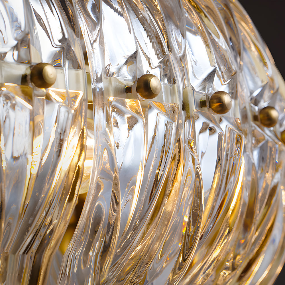 Modern Glass Chandelier Luxury 3 Color Dimming Pendant Lighting for Dining Room and Living Room