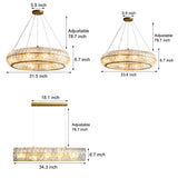Modern Glass Chandelier Luxury 3 Color Dimming Pendant Lighting for Dining Room and Living Room