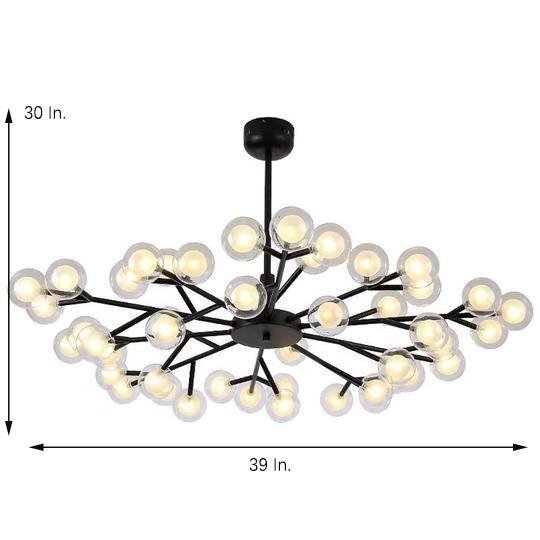 Modern Glass Cluster LED Chandelier 45 Light Contemporary Ceiling Fixture for Luxury Living Spaces
