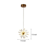 Modern Glass Dandelion Fireworks Pendant Light Gold Bronze Flower Chandelier 3 Step Dimming