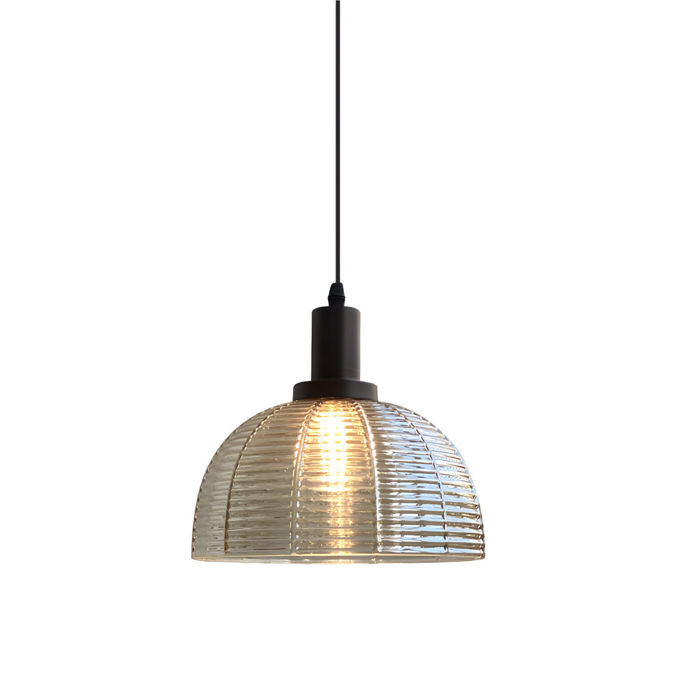 Modern Glass Dome Hanging Ceiling Light Vintage 1 Light Bowl Pendant Fixture for Bedroom