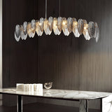 Modern Glass Feather Chandelier with 3 Step Dimming for Luxury Living and Dining Rooms