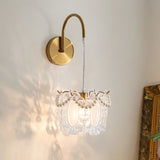 Modern Glass Feather Wall Light Copper Finish 3 Step Dimming Sconce for Bedroom Living Room