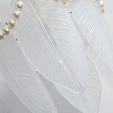 Modern Glass Feather Wall Light Copper Finish 3 Step Dimming Sconce for Bedroom Living Room