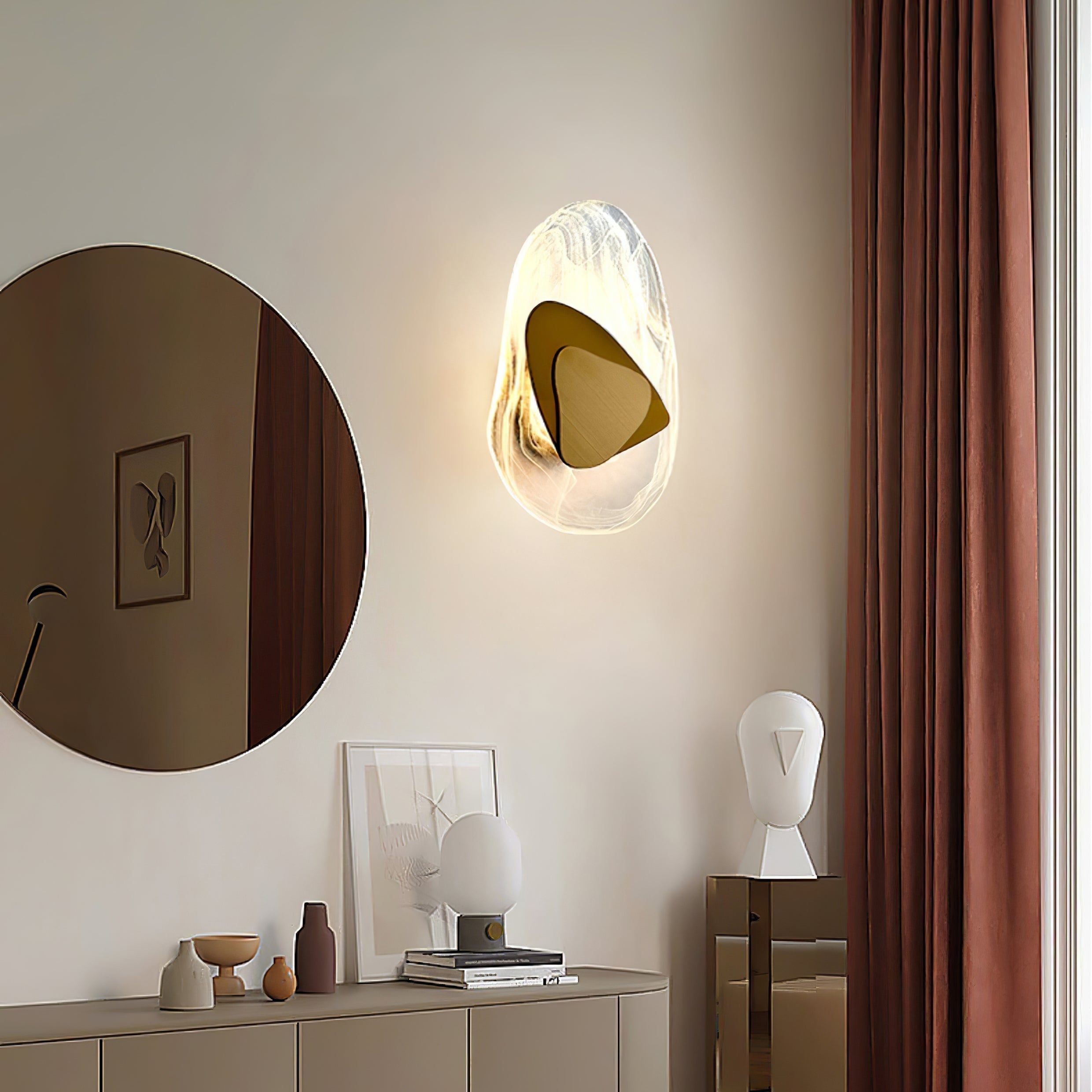 Modern Glass Globe and Metal LED Wall Sconce Set of 2 for Living Room and Bedroom Lighting