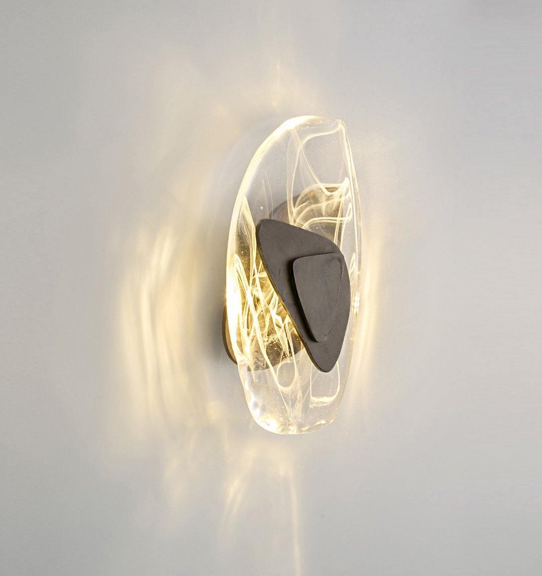 Modern Glass Globe and Metal LED Wall Sconce Set of 2 for Living Room and Bedroom Lighting