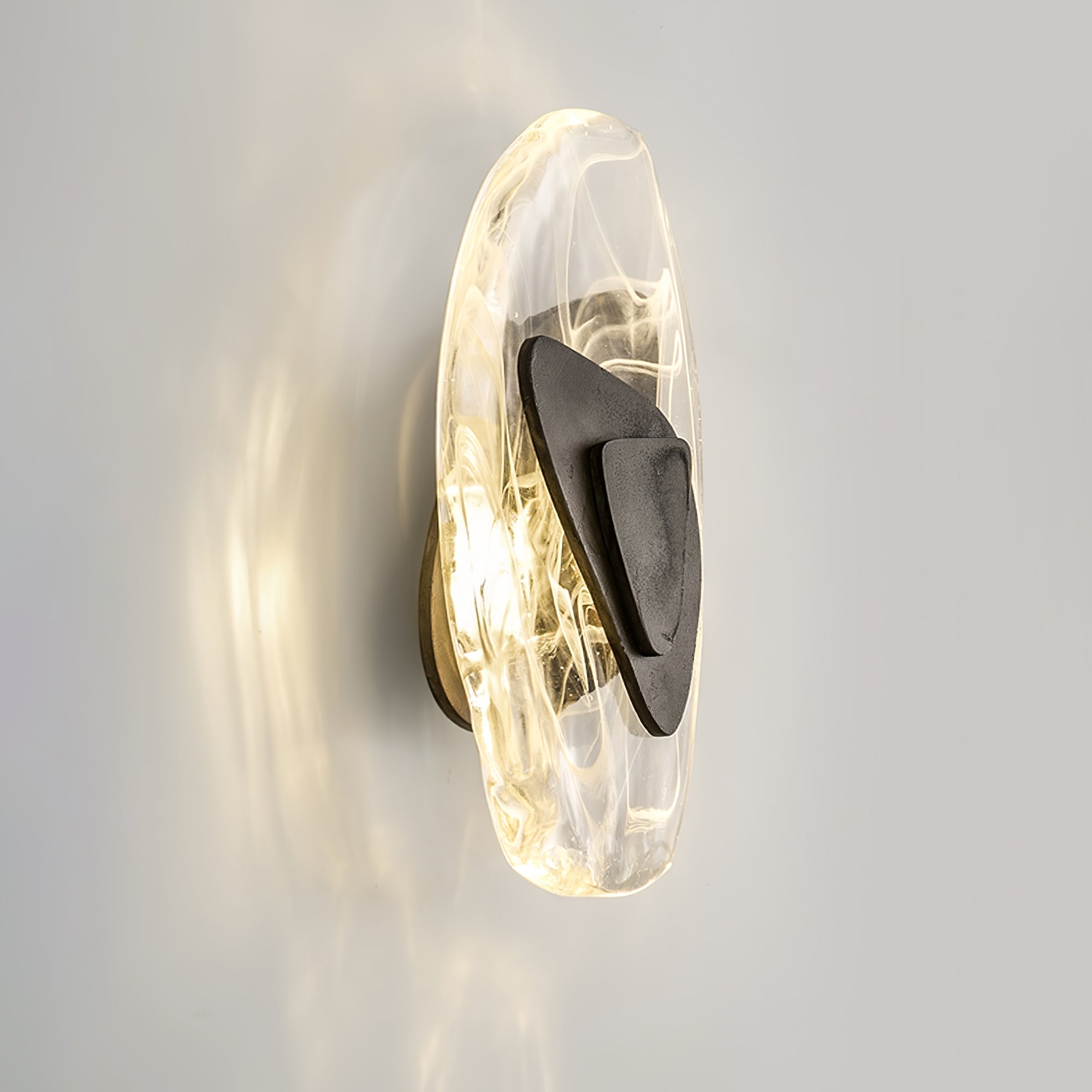 Modern Glass Globe and Metal LED Wall Sconce Set of 2 for Living Room and Bedroom Lighting