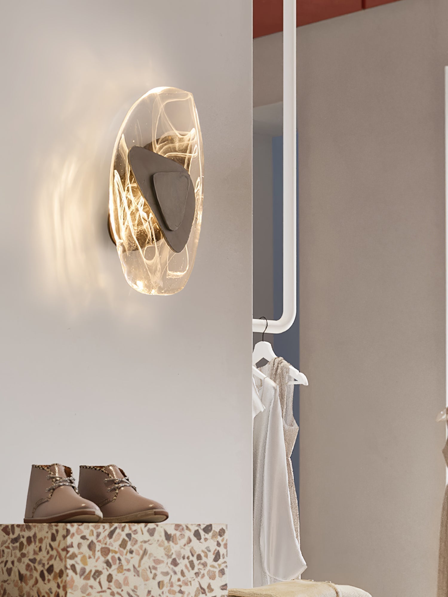 Modern Glass Globe and Metal LED Wall Sconce Set of 2 for Living Room and Bedroom Lighting
