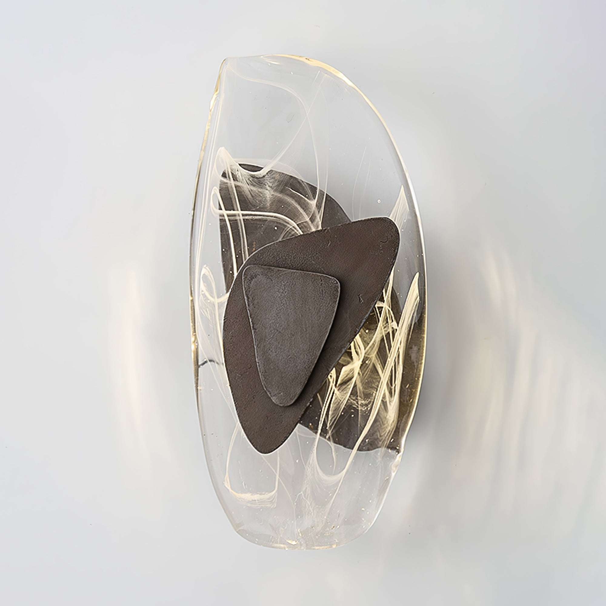Modern Glass Globe and Metal LED Wall Sconce Set of 2 for Living Room and Bedroom Lighting