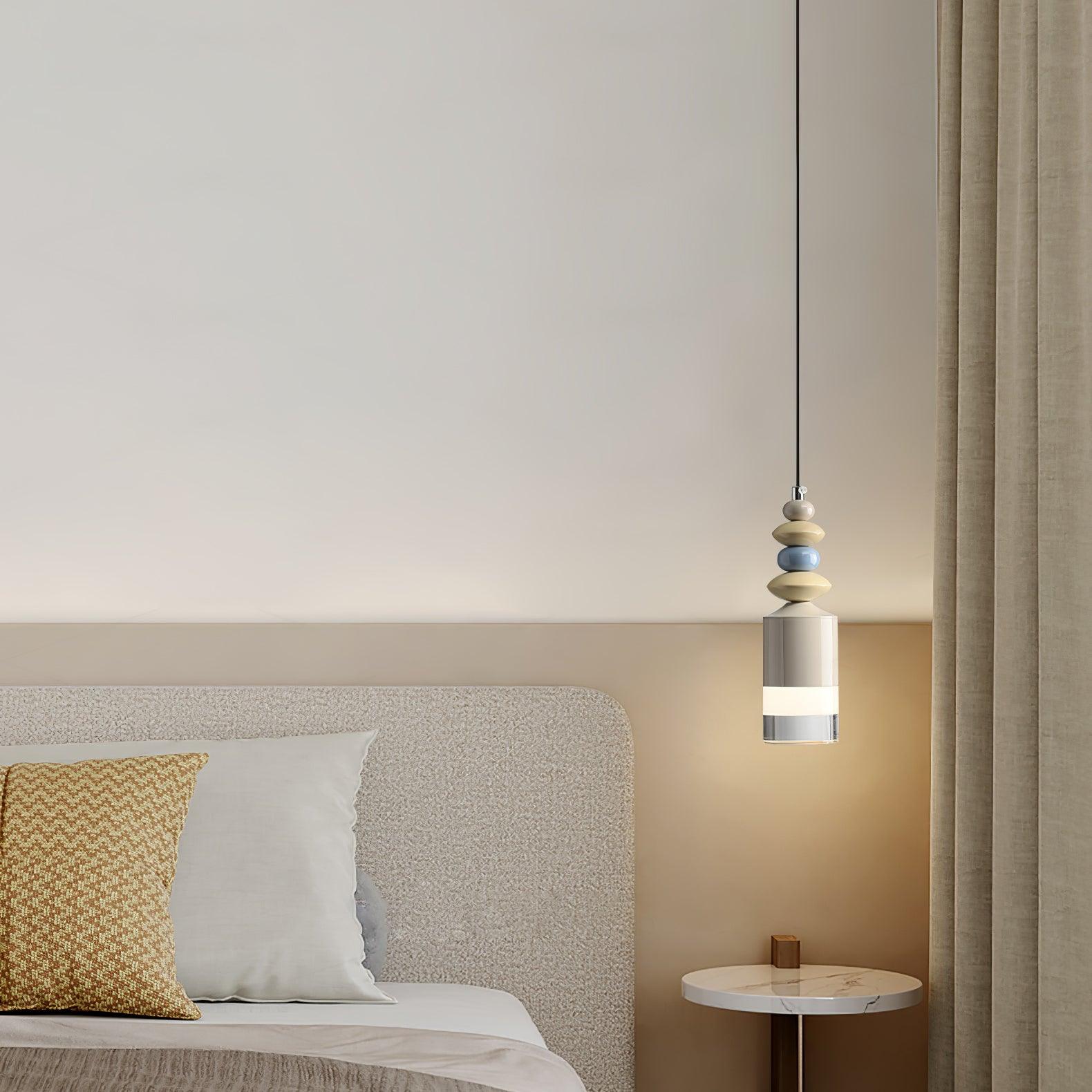 Modern Glass Globe Ball Pendant Light Scandinavian Style Mini Cream Hanging Lamp