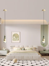 Modern Glass Globe Ball Pendant Light Scandinavian Style Mini Cream Hanging Lamp