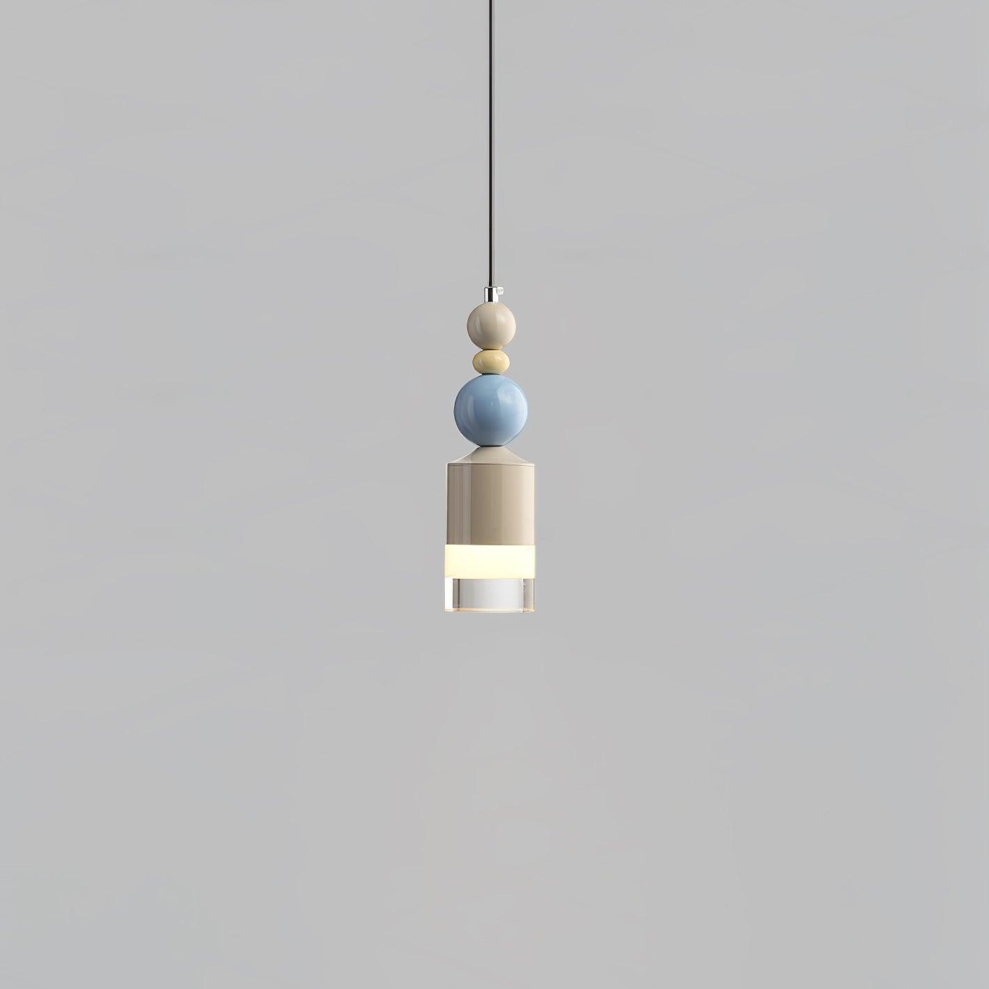 Modern Glass Globe Ball Pendant Light Scandinavian Style Mini Cream Hanging Lamp