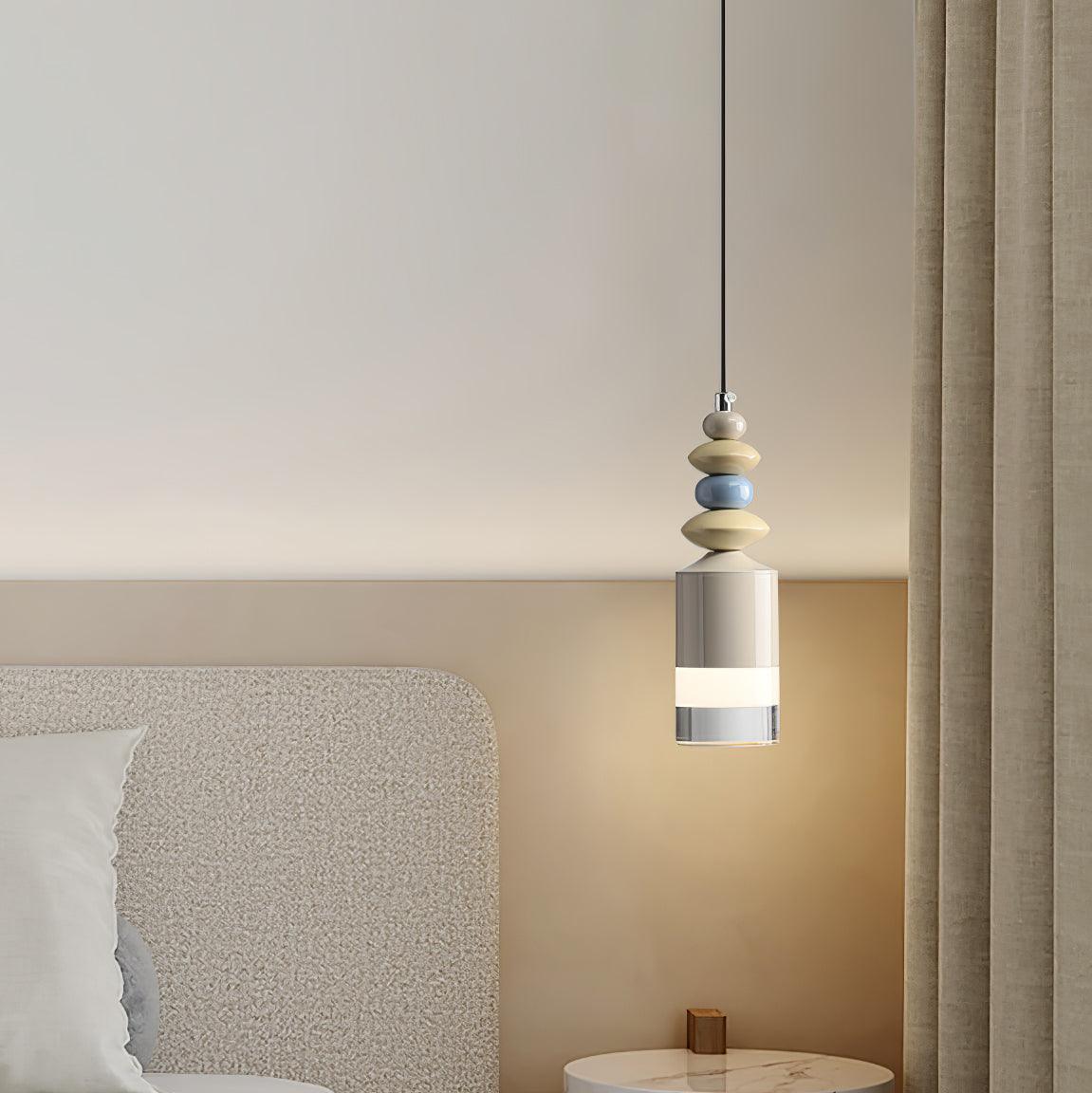 Modern Glass Globe Ball Pendant Light Scandinavian Style Mini Cream Hanging Lamp