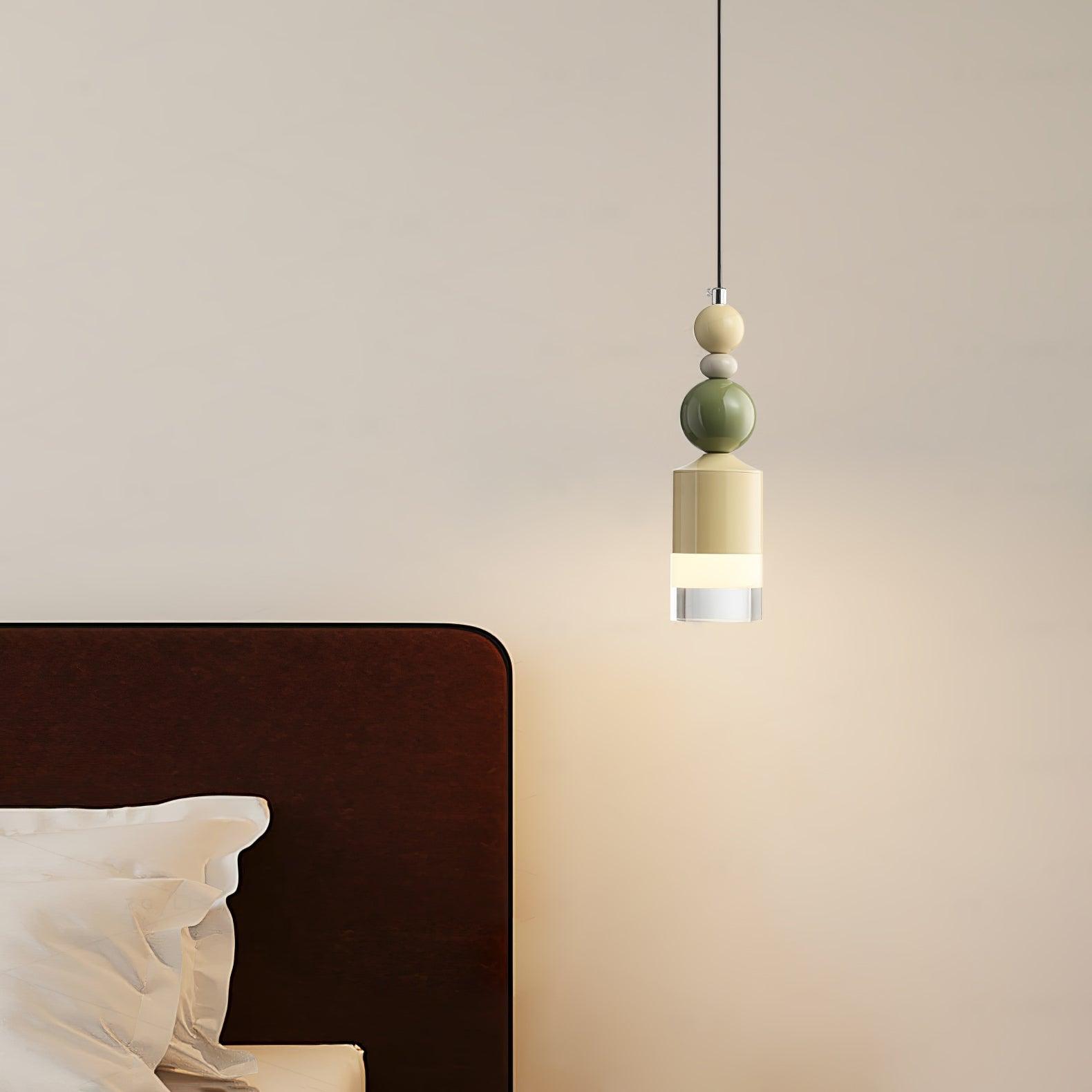Modern Glass Globe Ball Pendant Light Scandinavian Style Mini Cream Hanging Lamp