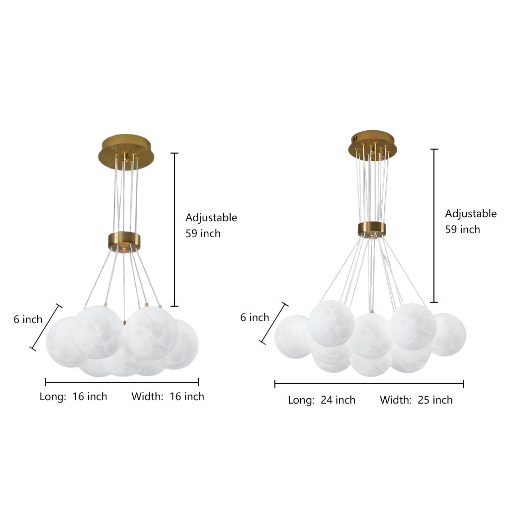 Modern Glass Globe Cluster Chandelier Nordic Pendant Light for Kitchen Island and Dining Room