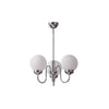 Modern Glass Globe Crown Chandelier with Elegant Chrome Curved Arms
