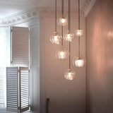 Modern Glass Globe LED Pendant Light Copper Single Head Hanging Lamp for Island Lighting