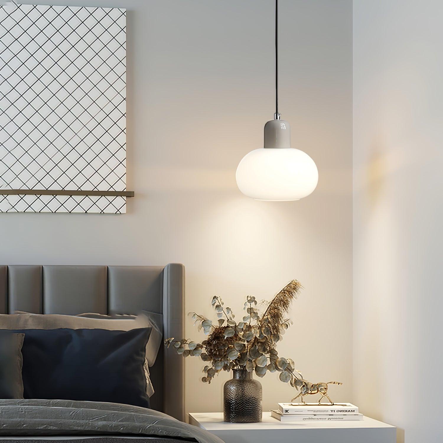 Modern Glass Globe Pendant Lamp Minimalist Spherical Hanging Light for Living Room