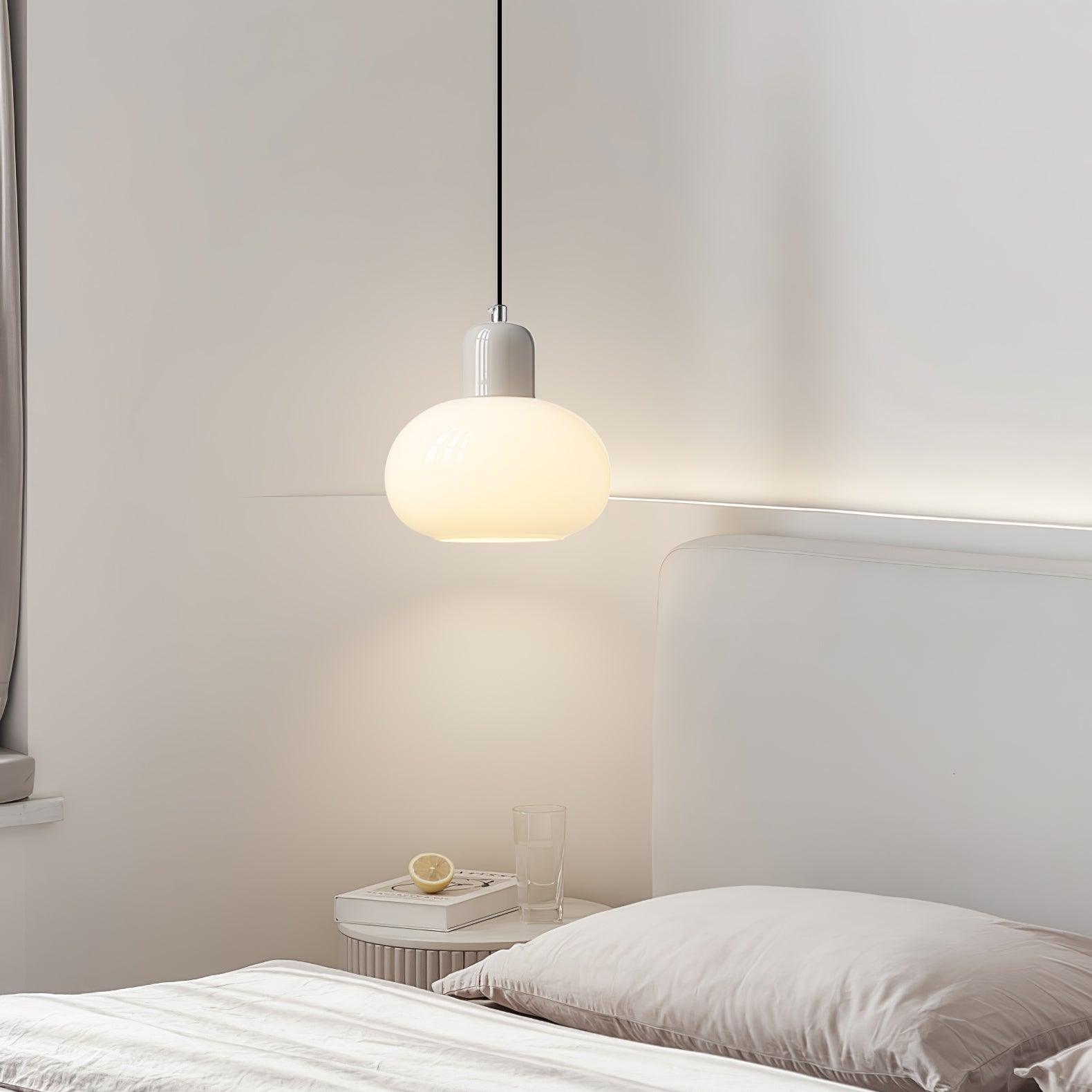 Modern Glass Globe Pendant Lamp Minimalist Spherical Hanging Light for Living Room