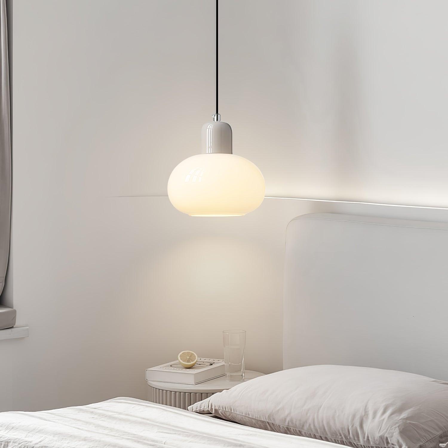 Modern Glass Globe Pendant Lamp Minimalist Spherical Hanging Light for Living Room