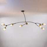 Modern Glass Globe Pendant Light with 8 LEDs and Electroplated Metal Branch Design