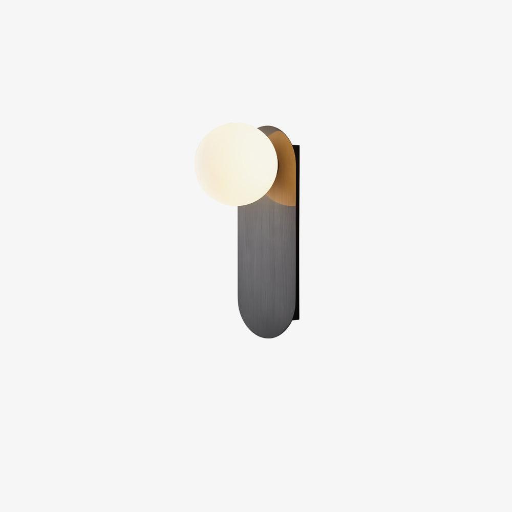 Modern Glass Globe Wall Sconce Set of 2 Minimalist Brass and Black Indoor Vanity Lighting