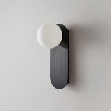 Modern Glass Globe Wall Sconce Set of 2 Minimalist Brass and Black Indoor Vanity Lighting