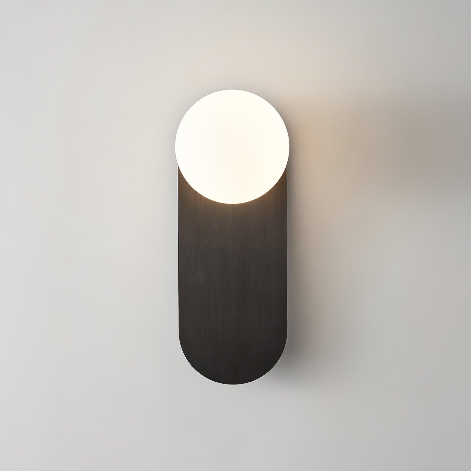 Modern Glass Globe Wall Sconce Set of 2 Minimalist Brass and Black Indoor Vanity Lighting