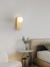 Modern Glass Globe Wall Sconce Set of 2 Minimalist Brass and Black Indoor Vanity Lighting