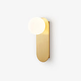 Modern Glass Globe Wall Sconce Set of 2 Minimalist Brass and Black Indoor Vanity Lighting