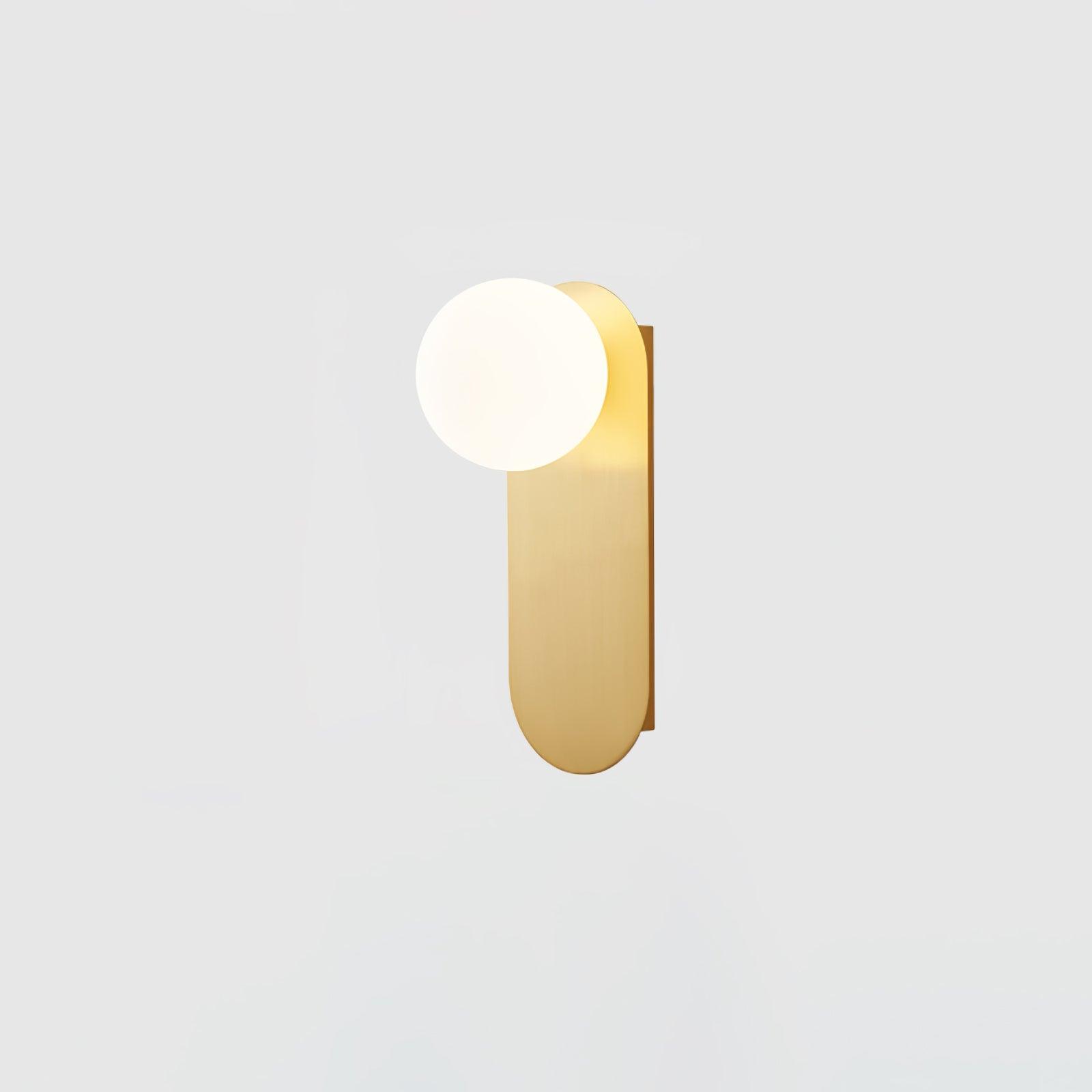 Modern Glass Globe Wall Sconce Set of 2 Minimalist Brass and Black Indoor Vanity Lighting