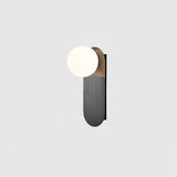 Modern Glass Globe Wall Sconce Set of 2 Minimalist Brass and Black Indoor Vanity Lighting