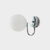 Modern Glass Globe Wall Sconce Set of 2 Minimalist Indoor Chrome Light Fixture