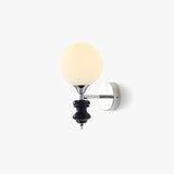 Modern Glass Globe Wall Sconce with Blue and Chrome Metal Frame Set of 2