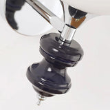 Modern Glass Globe Wall Sconce with Blue and Chrome Metal Frame Set of 2
