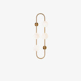 Modern Glass Globe Wall Sconce with Gold Metal Branch and Vertical Hanging Rod