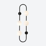 Modern Glass Globe Wall Sconce with Gold Metal Branch and Vertical Hanging Rod