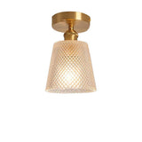 Modern Glass Lantern Pendant Light Industrial Copper Hanging Fixture for Hallway and Bedroom