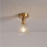 Modern Glass Lantern Pendant Light Industrial Copper Hanging Fixture for Hallway and Bedroom