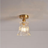 Modern Glass Lantern Pendant Light Industrial Copper Hanging Fixture for Hallway and Bedroom