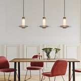 Modern Glass LED Pendant Light Minimalist Round Chandelier for Bedroom and Living Room