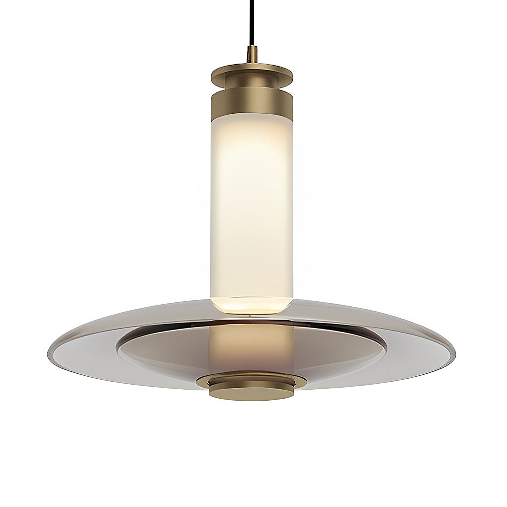 Modern Glass LED Pendant Light Minimalist Round Chandelier for Bedroom and Living Room