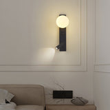 Modern Glass LED Wall Sconce with Reading Light for Bedside and Living Rooms