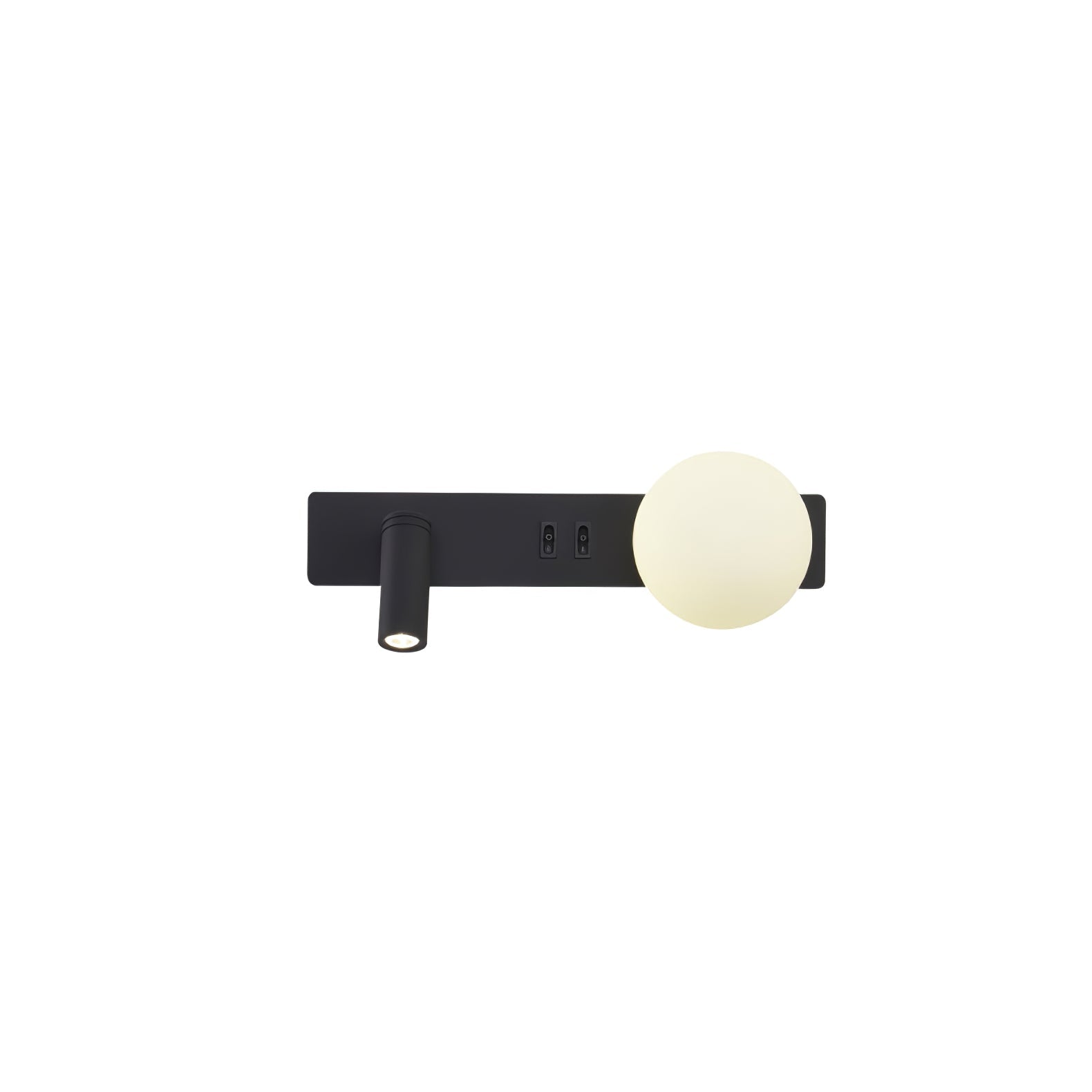 Modern Glass LED Wall Sconce with Reading Light for Bedside and Living Rooms