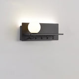 Modern Glass LED Wall Sconce with Reading Light for Bedside and Living Rooms